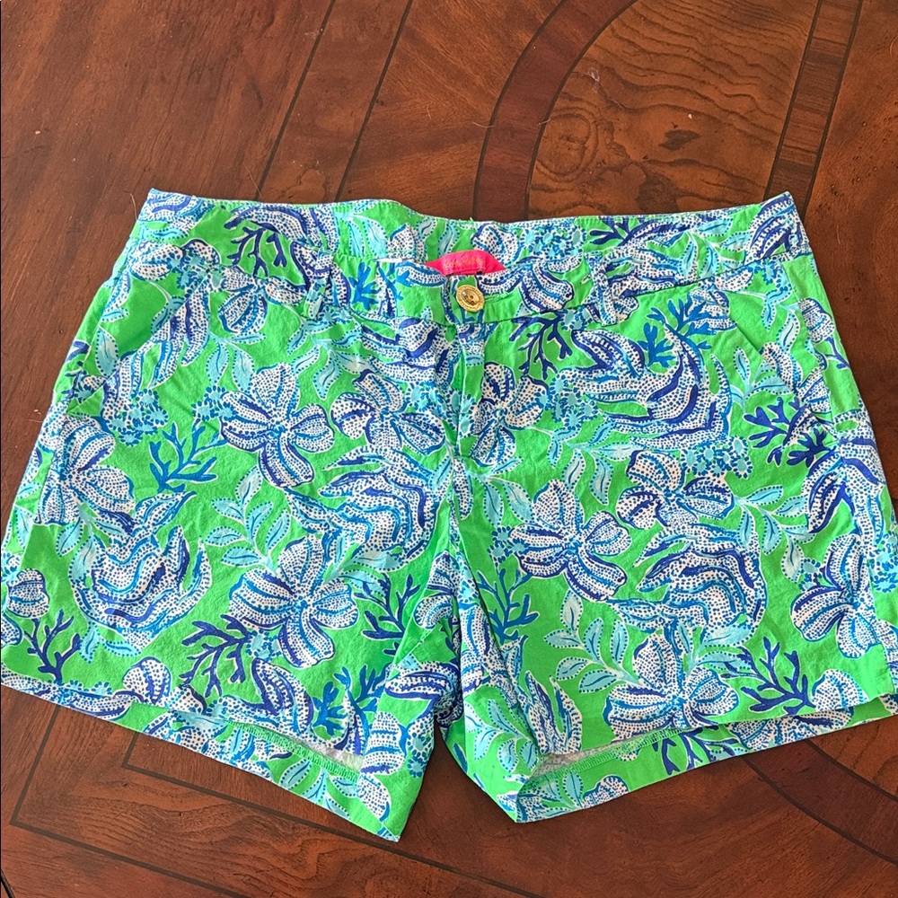 Lilly Pulitzer Green and Blue Patterned Shorts